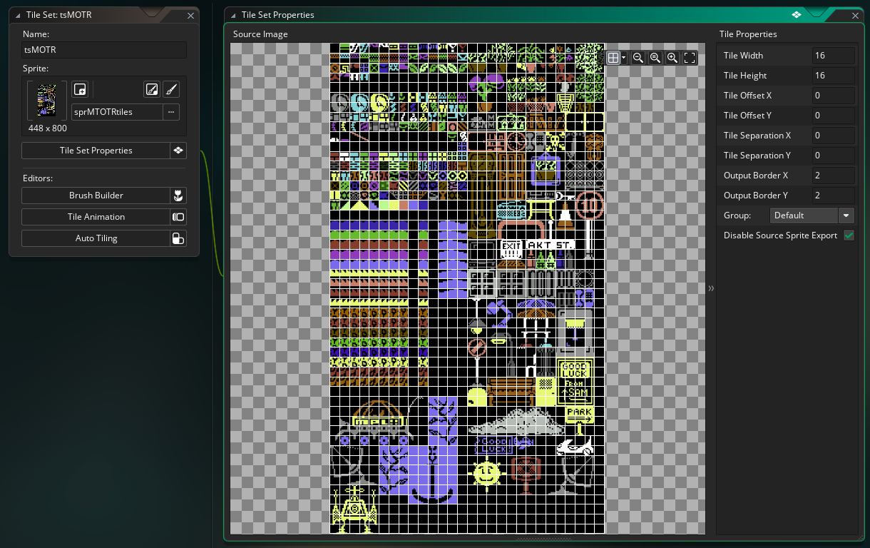 The individual tiles that are used to build up the whole game map.